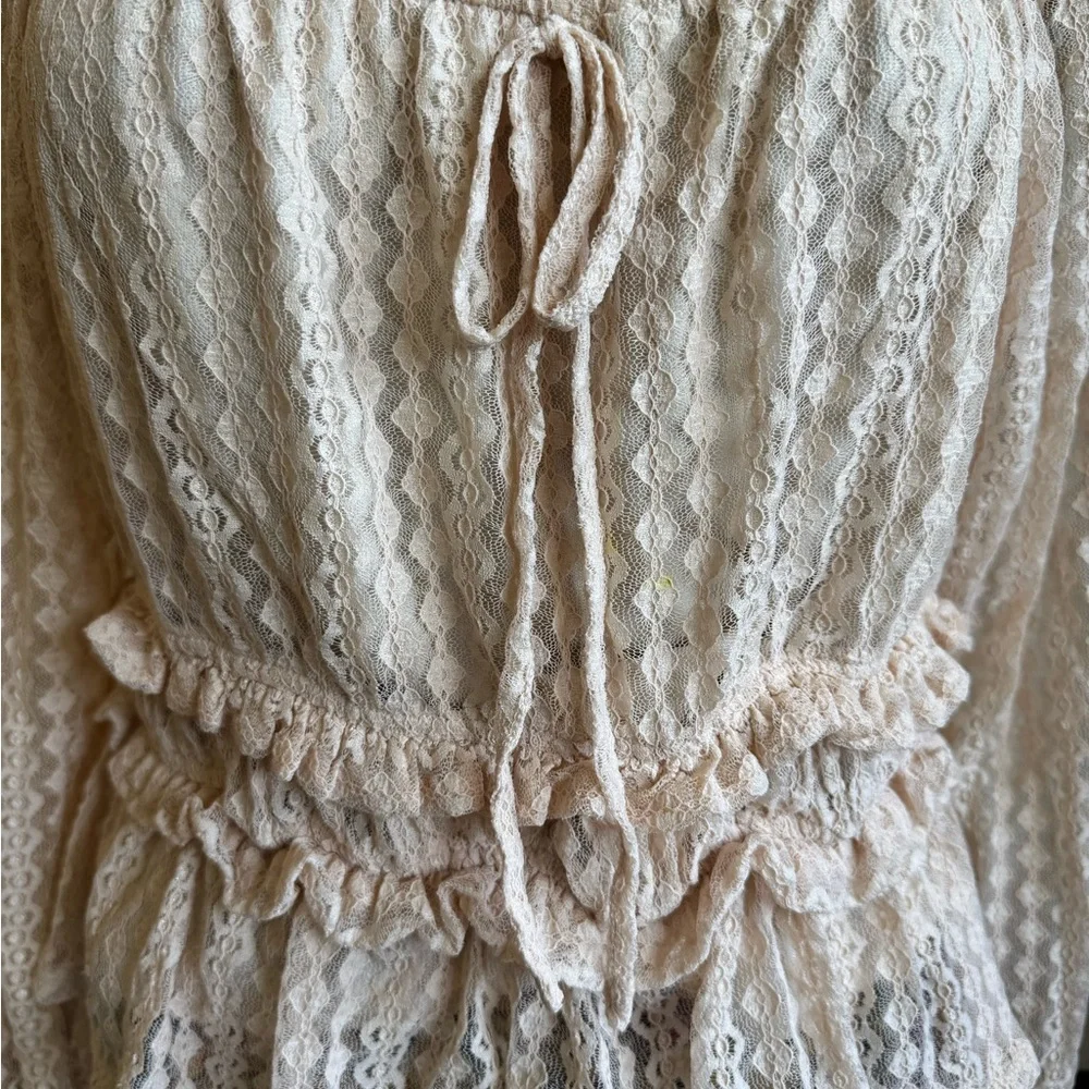 IRIS lace top blouse peplum long sleeve large - Picture 8 of 11